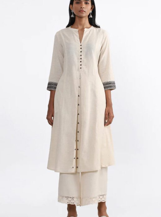 UtsaOffWhiteMotifPrintedKurta