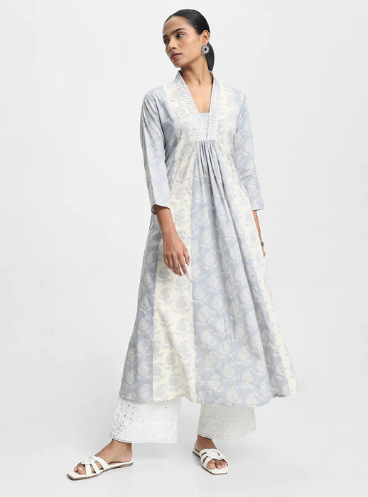 UtsaPrintedBlueKurta